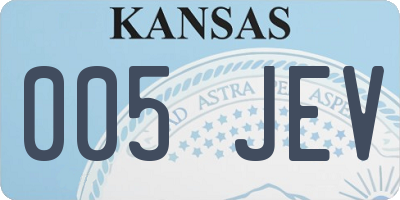 KS license plate 005JEV