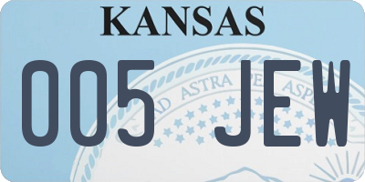 KS license plate 005JEW