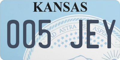 KS license plate 005JEY