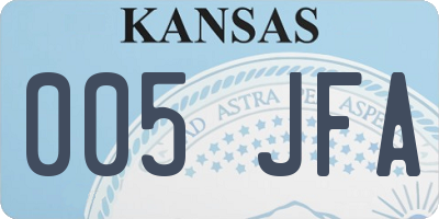 KS license plate 005JFA