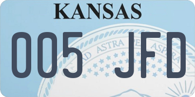 KS license plate 005JFD