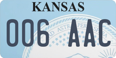 KS license plate 006AAC