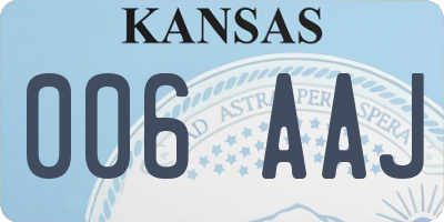 KS license plate 006AAJ