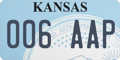 KS license plate 006AAP