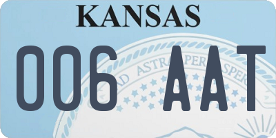 KS license plate 006AAT