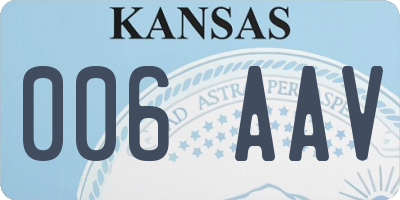 KS license plate 006AAV