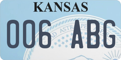 KS license plate 006ABG