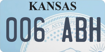 KS license plate 006ABH