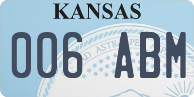 KS license plate 006ABM