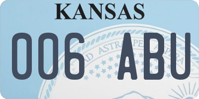 KS license plate 006ABU