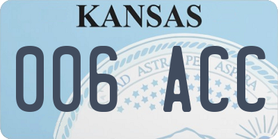 KS license plate 006ACC