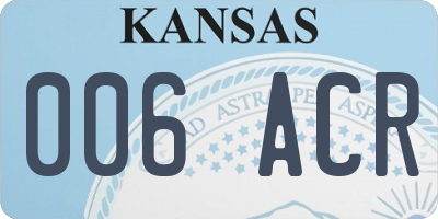 KS license plate 006ACR