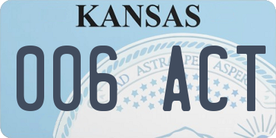 KS license plate 006ACT
