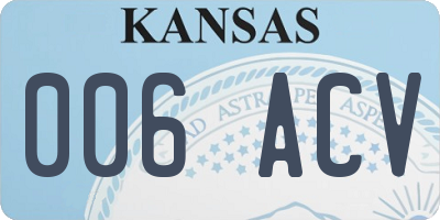 KS license plate 006ACV