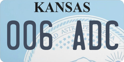 KS license plate 006ADC