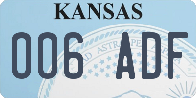 KS license plate 006ADF