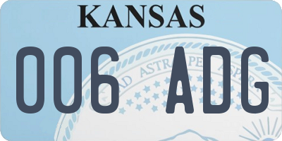 KS license plate 006ADG