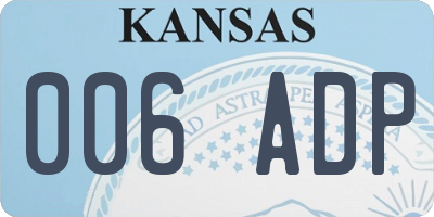 KS license plate 006ADP