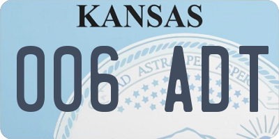 KS license plate 006ADT