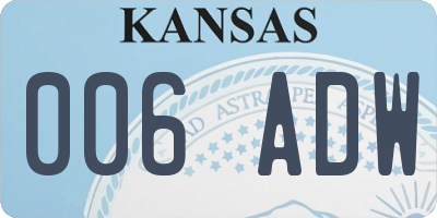 KS license plate 006ADW