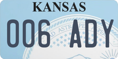 KS license plate 006ADY
