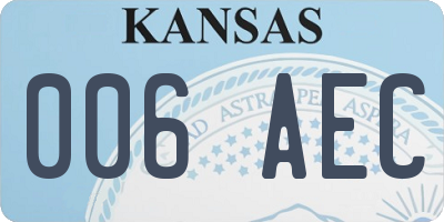 KS license plate 006AEC