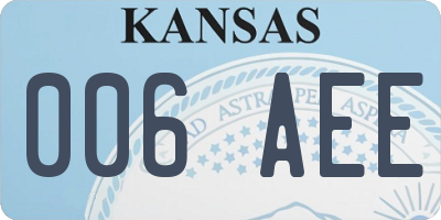 KS license plate 006AEE