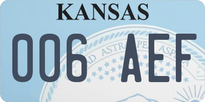 KS license plate 006AEF