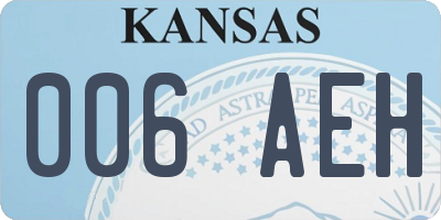 KS license plate 006AEH