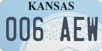 KS license plate 006AEW
