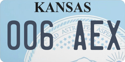 KS license plate 006AEX