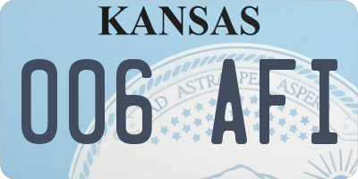 KS license plate 006AFI