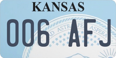 KS license plate 006AFJ