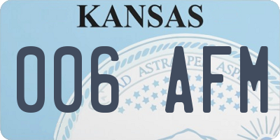 KS license plate 006AFM