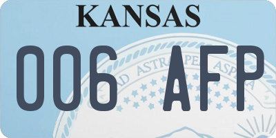 KS license plate 006AFP