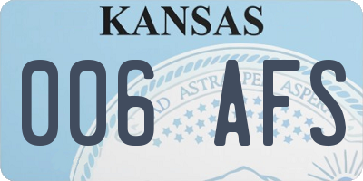 KS license plate 006AFS