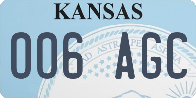KS license plate 006AGC