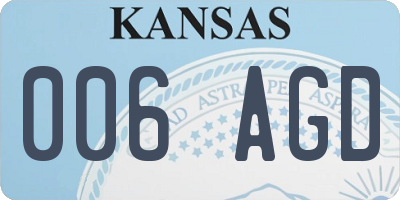 KS license plate 006AGD
