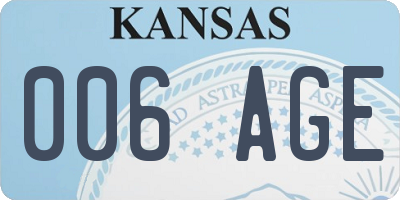 KS license plate 006AGE