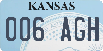 KS license plate 006AGH