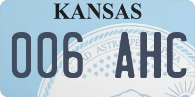 KS license plate 006AHC