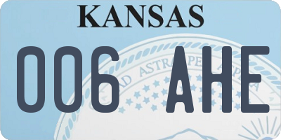 KS license plate 006AHE