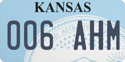 KS license plate 006AHM