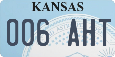 KS license plate 006AHT