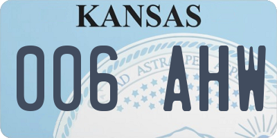 KS license plate 006AHW