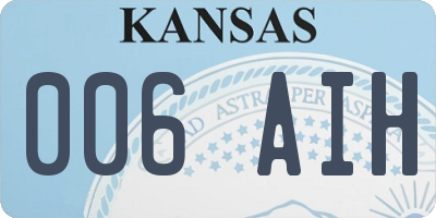 KS license plate 006AIH