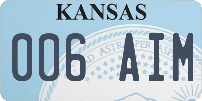 KS license plate 006AIM
