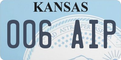 KS license plate 006AIP