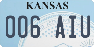 KS license plate 006AIU