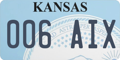 KS license plate 006AIX